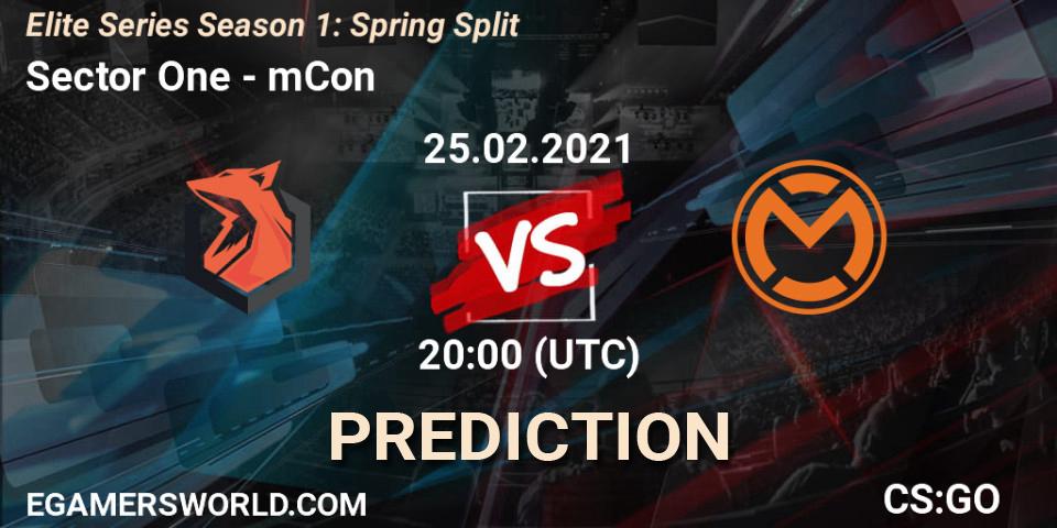 Sector One - mCon: ennuste. 25.02.2021 at 20:00, Counter-Strike (CS2), Elite Series Season 1: Spring Split