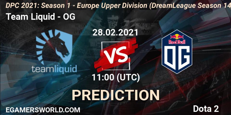Team Liquid - OG: ennuste. 28.02.2021 at 10:55, Dota 2, DPC 2021: Season 1 - Europe Upper Division (DreamLeague Season 14)
