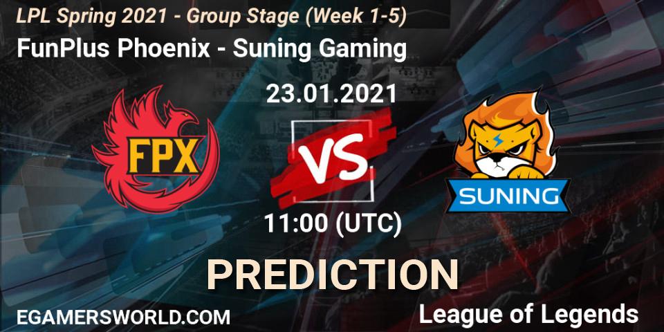 FunPlus Phoenix - Suning Gaming: ennuste. 23.01.21, LoL, LPL Spring 2021 - Group Stage (Week 1-5)