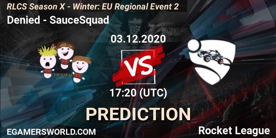 Denied - SauceSquad: ennuste. 03.12.2020 at 17:20, Rocket League, RLCS Season X - Winter: EU Regional Event 2