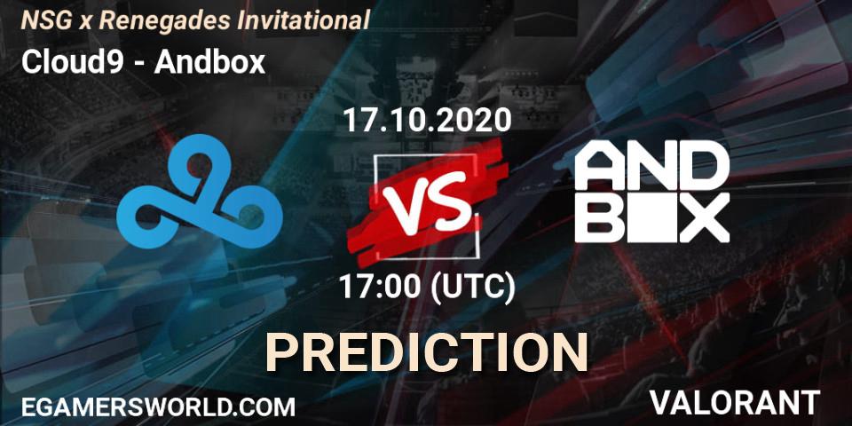 Cloud9 - Andbox: ennuste. 17.10.2020 at 17:00, VALORANT, NSG x Renegades Invitational