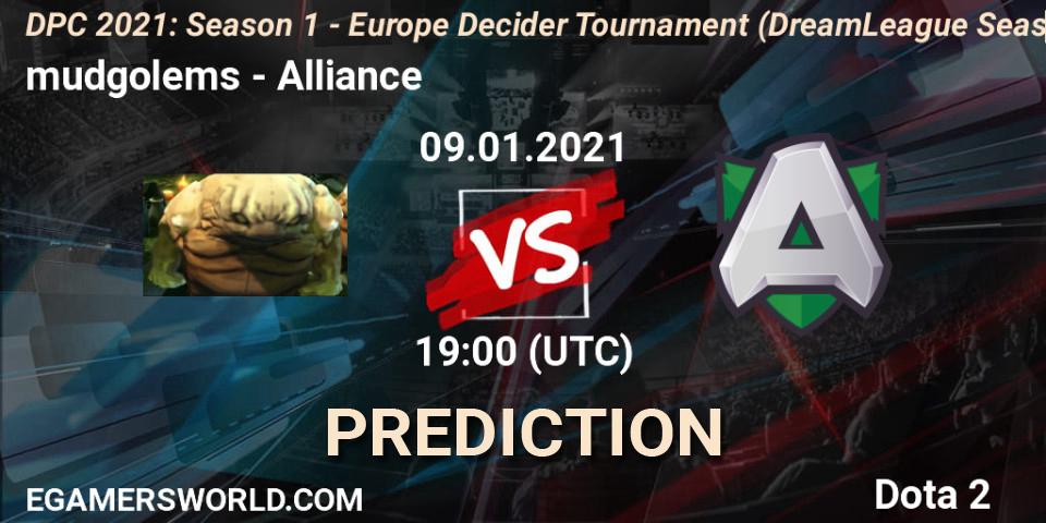 mudgolems - Alliance: ennuste. 09.01.2021 at 19:00, Dota 2, DPC 2021: Season 1 - Europe Decider Tournament (DreamLeague Season 14)