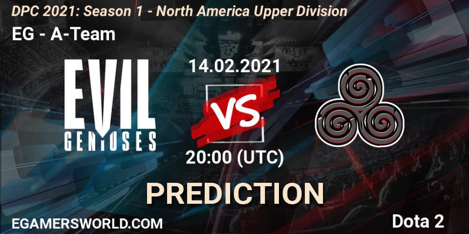 Evil Geniuses - A-Team: ennuste. 14.02.2021 at 20:00, Dota 2, DPC 2021: Season 1 - North America Upper Division