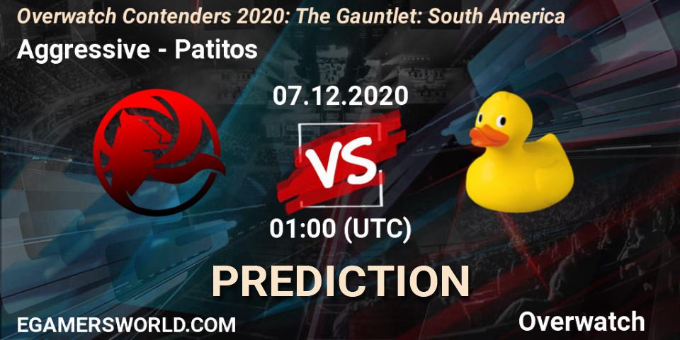 Aggressive - Patitos: ennuste. 07.12.2020 at 01:00, Overwatch, Overwatch Contenders 2020: The Gauntlet: South America
