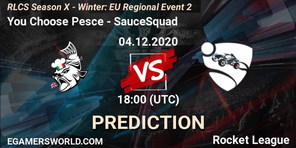 You Choose Pesce - SauceSquad: ennuste. 04.12.2020 at 18:00, Rocket League, RLCS Season X - Winter: EU Regional Event 2