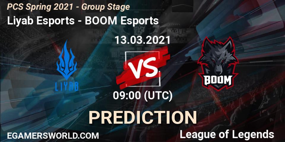Liyab Esports - BOOM Esports: ennuste. 13.03.2021 at 09:00, LoL, PCS Spring 2021 - Group Stage