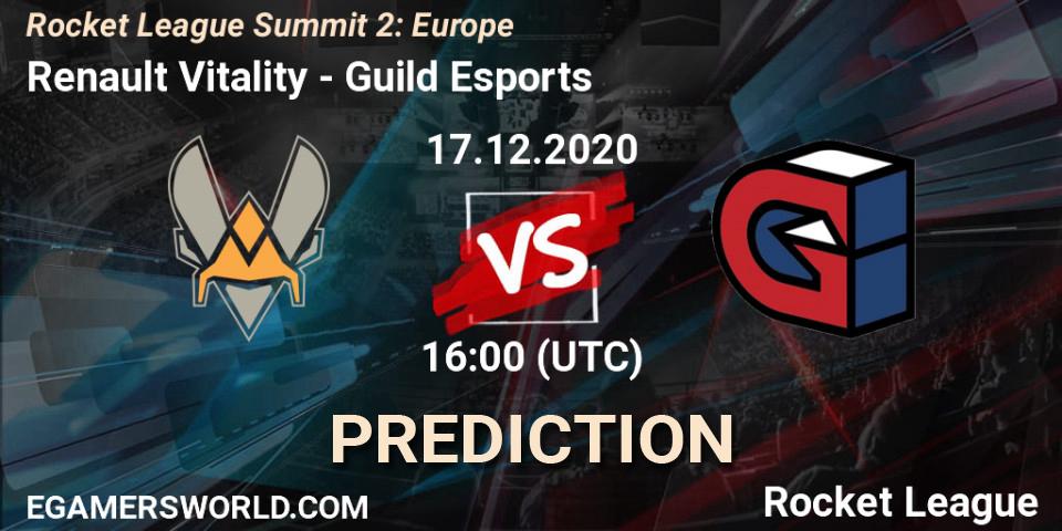 Renault Vitality - Guild Esports: ennuste. 17.12.2020 at 16:00, Rocket League, Rocket League Summit 2: Europe