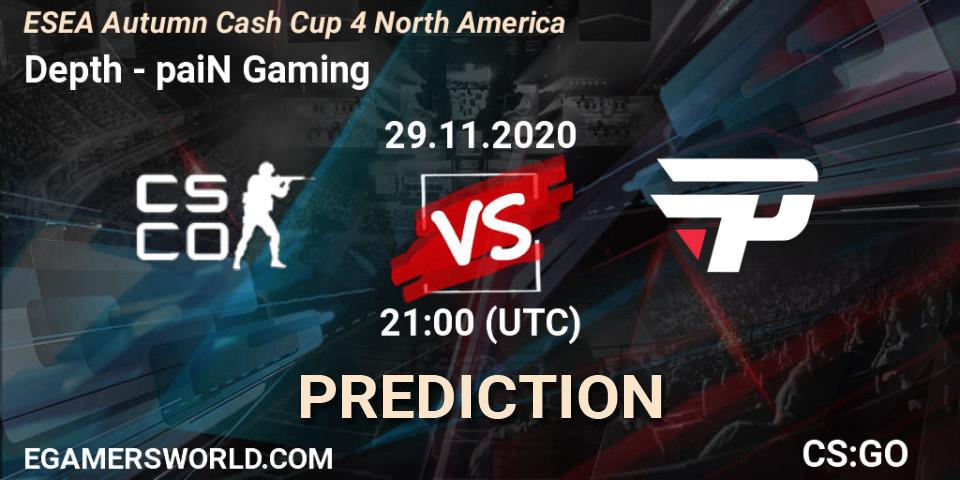 Depth - paiN Gaming: ennuste. 29.11.2020 at 21:00, Counter-Strike (CS2), ESEA Autumn Cash Cup 4 North America