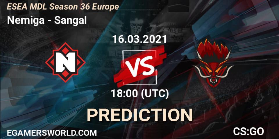 Nemiga - Sangal: ennuste. 16.03.2021 at 18:05, Counter-Strike (CS2), MDL ESEA Season 36: Europe - Premier division