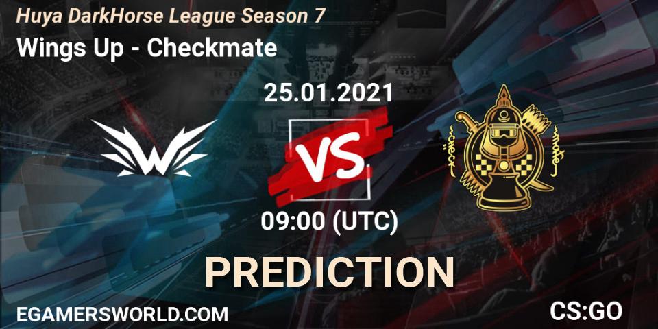 Wings Up - Checkmate: ennuste. 25.01.2021 at 09:00, Counter-Strike (CS2), Huya DarkHorse League Season 7