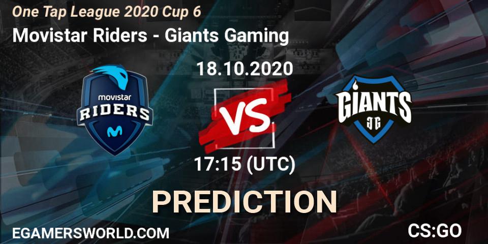 Movistar Riders - Giants Gaming: ennuste. 18.10.2020 at 17:25, Counter-Strike (CS2), One Tap League 2020 Cup 6
