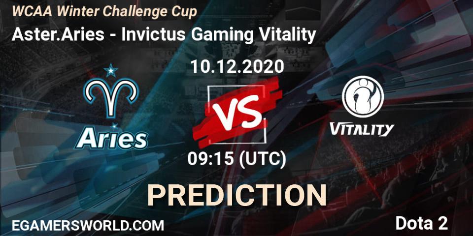 Aster.Aries - Invictus Gaming Vitality: ennuste. 10.12.2020 at 09:16, Dota 2, WCAA Winter Challenge Cup