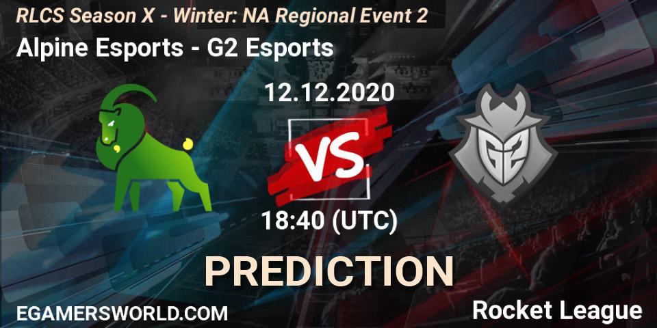 Alpine Esports - G2 Esports: ennuste. 12.12.2020 at 18:40, Rocket League, RLCS Season X - Winter: NA Regional Event 2