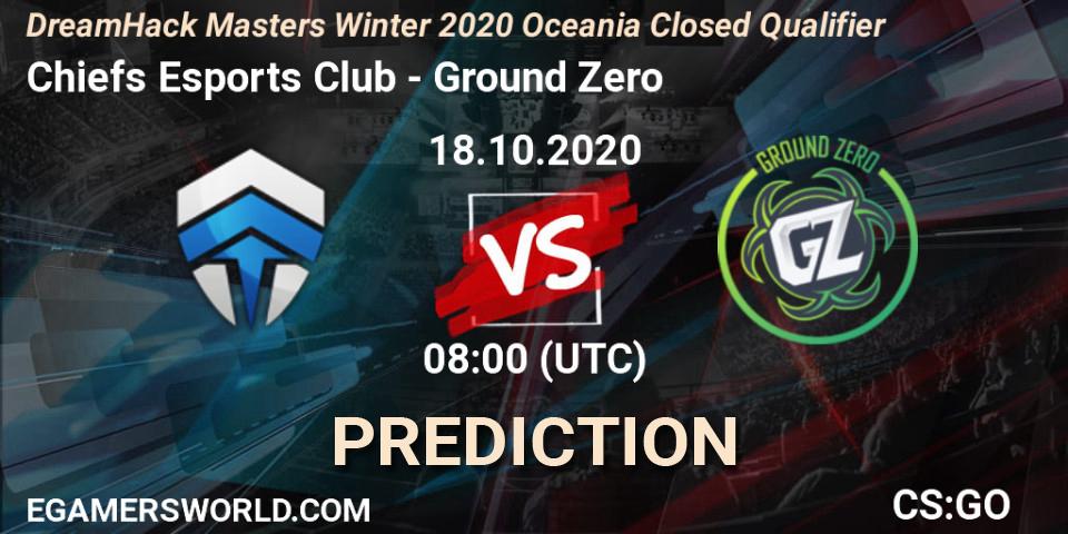 Chiefs Esports Club - Ground Zero: ennuste. 18.10.2020 at 08:00, Counter-Strike (CS2), DreamHack Masters Winter 2020 Oceania Closed Qualifier