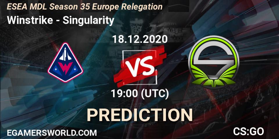 Winstrike - Singularity: ennuste. 18.12.2020 at 17:00, Counter-Strike (CS2), ESEA MDL Season 35 Europe Relegation