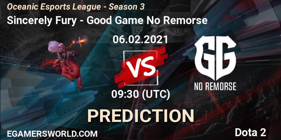 Sincerely Fury - Good Game No Remorse: ennuste. 06.02.2021 at 10:23, Dota 2, Oceanic Esports League - Season 3