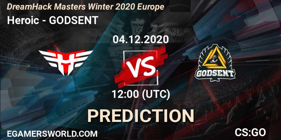 Heroic - GODSENT: ennuste. 04.12.2020 at 12:00, Counter-Strike (CS2), DreamHack Masters Winter 2020 Europe