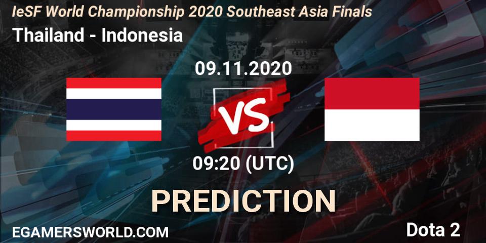 Thailand - Indonesia: ennuste. 09.11.2020 at 10:00, Dota 2, IeSF World Championship 2020 Southeast Asia Finals