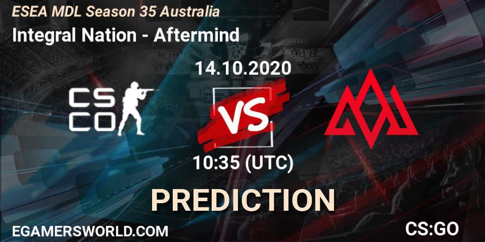 Integral Nation - Aftermind: ennuste. 14.10.2020 at 10:35, Counter-Strike (CS2), ESEA MDL Season 35 Australia