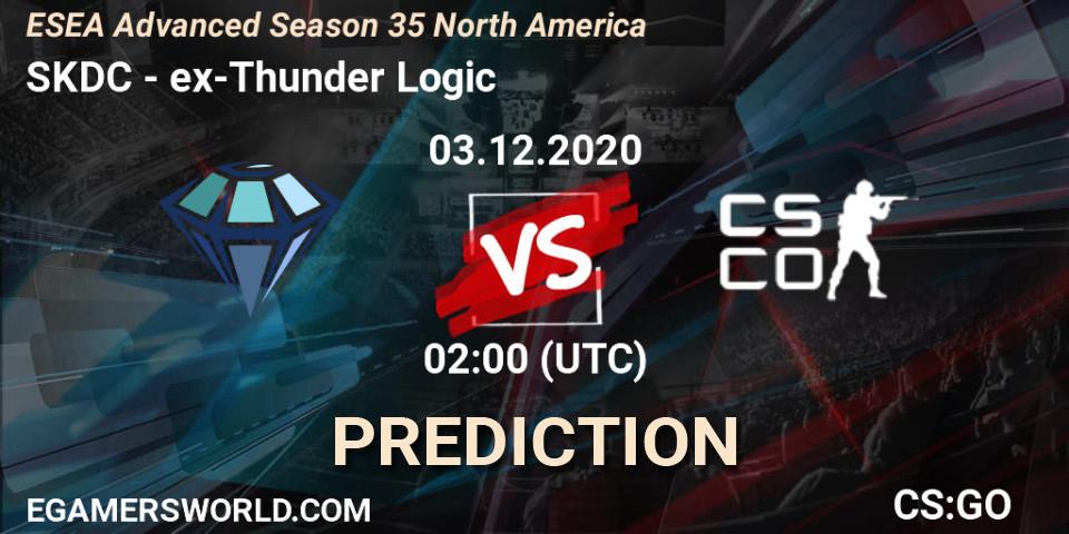 SKDC - ex-Thunder Logic: ennuste. 03.12.2020 at 02:00, Counter-Strike (CS2), ESEA Advanced Season 35 North America