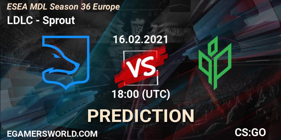 LDLC - Sprout: ennuste. 16.02.2021 at 18:05, Counter-Strike (CS2), MDL ESEA Season 36: Europe - Premier division