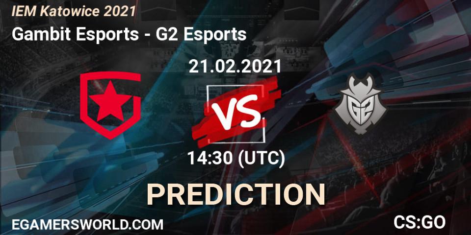 Gambit Esports - G2 Esports: ennuste. 21.02.2021 at 14:30, Counter-Strike (CS2), IEM Katowice 2021