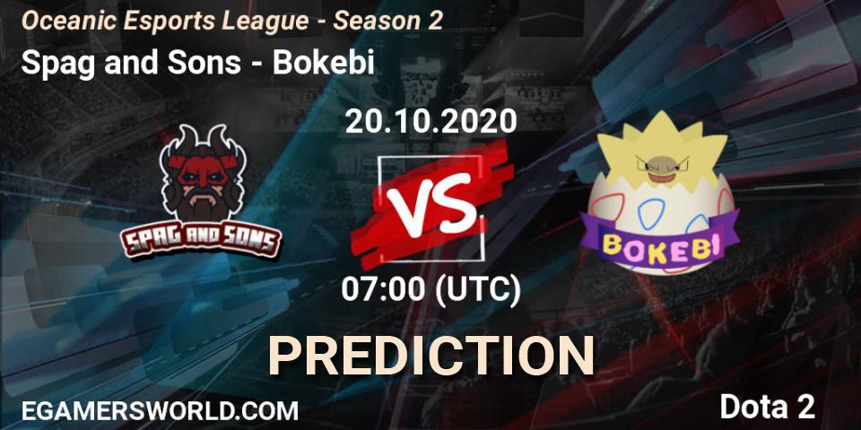 Spag and Sons - Bokebi: ennuste. 20.10.2020 at 07:01, Dota 2, Oceanic Esports League - Season 2