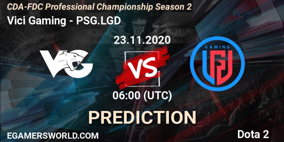 Vici Gaming - PSG.LGD: ennuste. 23.11.2020 at 06:12, Dota 2, CDA-FDC Professional Championship Season 2