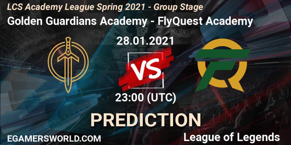 Golden Guardians Academy - FlyQuest Academy: ennuste. 28.01.2021 at 23:00, LoL, LCS Academy League Spring 2021 - Group Stage