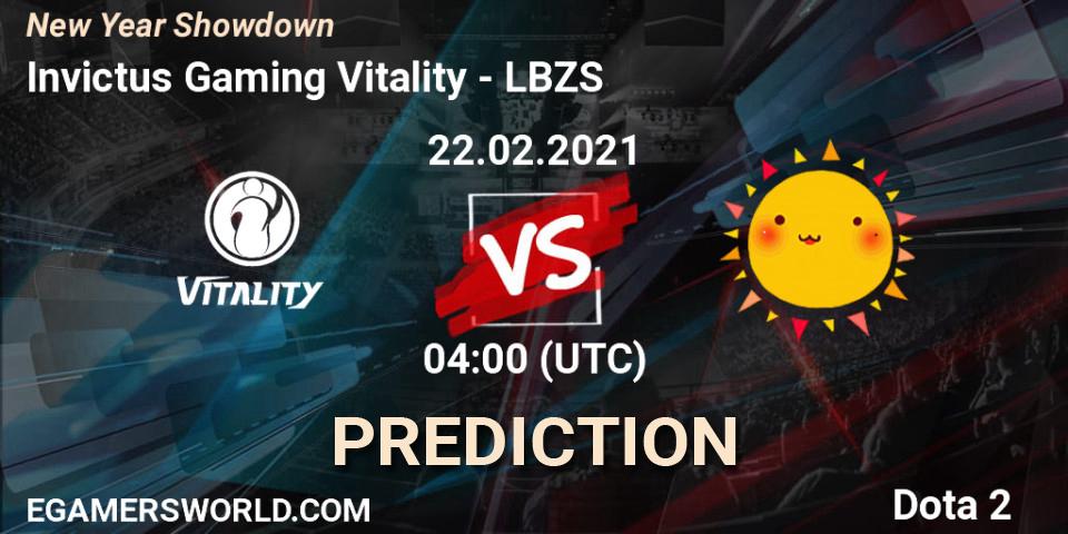 Invictus Gaming Vitality - LBZS: ennuste. 22.02.2021 at 04:07, Dota 2, New Year Showdown