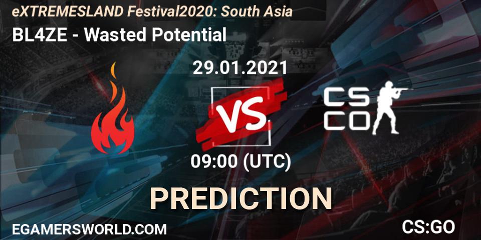 BL4ZE - Wasted Potential: ennuste. 29.01.2021 at 09:00, Counter-Strike (CS2), eXTREMESLAND Festival 2020: South Asia
