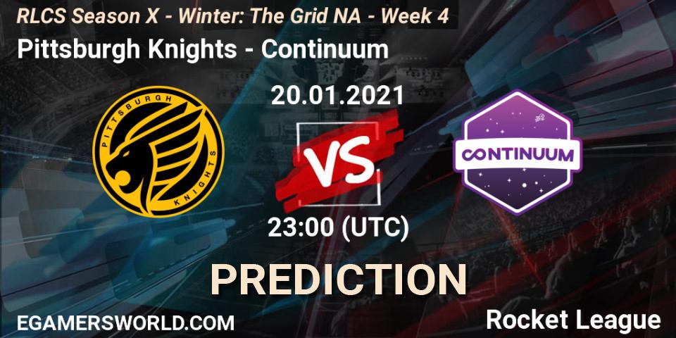 Pittsburgh Knights - Continuum: ennuste. 20.01.2021 at 23:00, Rocket League, RLCS Season X - Winter: The Grid NA - Week 4