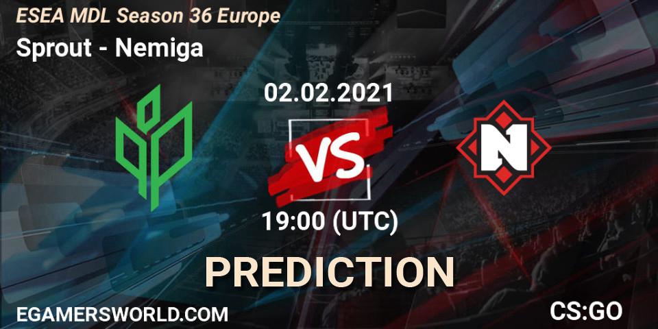 Sprout - Nemiga: ennuste. 02.02.2021 at 19:00, Counter-Strike (CS2), MDL ESEA Season 36: Europe - Premier division