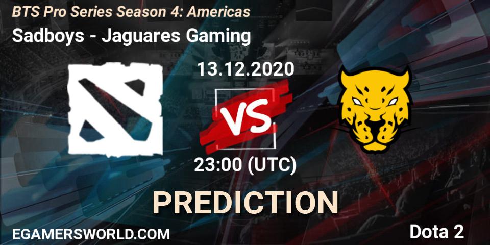 Sadboys - Jaguares Gaming: ennuste. 13.12.2020 at 23:16, Dota 2, BTS Pro Series Season 4: Americas