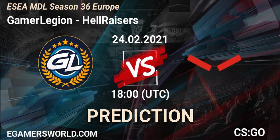 GamerLegion - HellRaisers: ennuste. 04.03.2021 at 18:00, Counter-Strike (CS2), MDL ESEA Season 36: Europe - Premier division