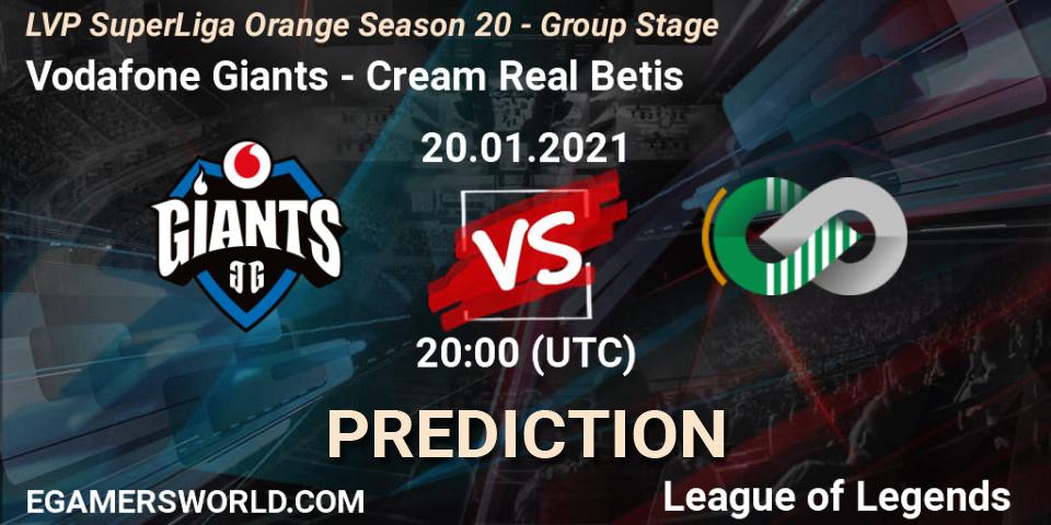 Vodafone Giants - Cream Real Betis: ennuste. 20.01.2021 at 20:00, LoL, LVP SuperLiga Orange Season 20 - Group Stage
