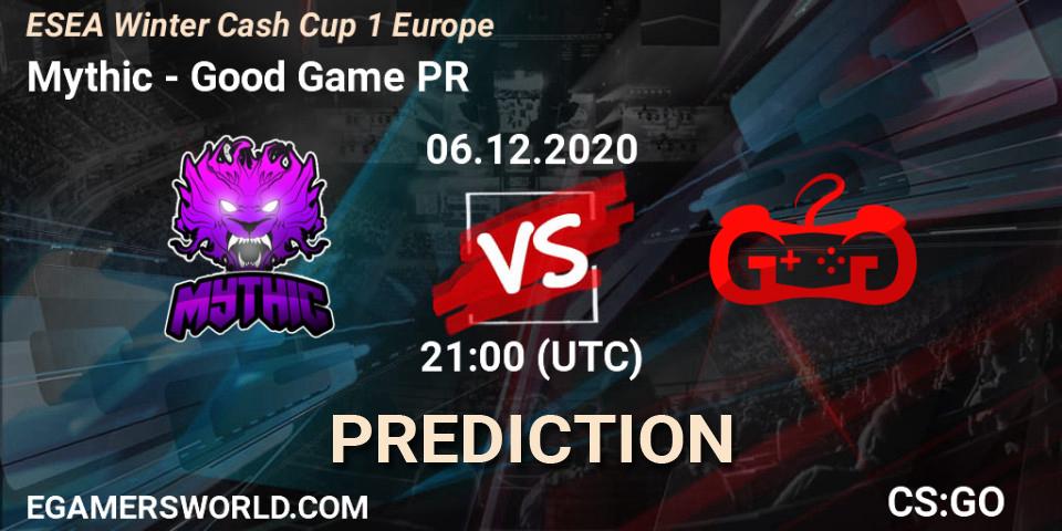 Mythic - Good Game PR: ennuste. 06.12.2020 at 21:00, Counter-Strike (CS2), ESEA Winter Cash Cup 1 Europe