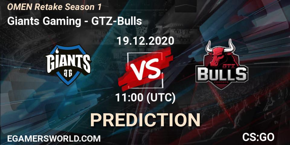 Giants Gaming - GTZ-Bulls: ennuste. 19.12.2020 at 11:00, Counter-Strike (CS2), OMEN Retake Season 1