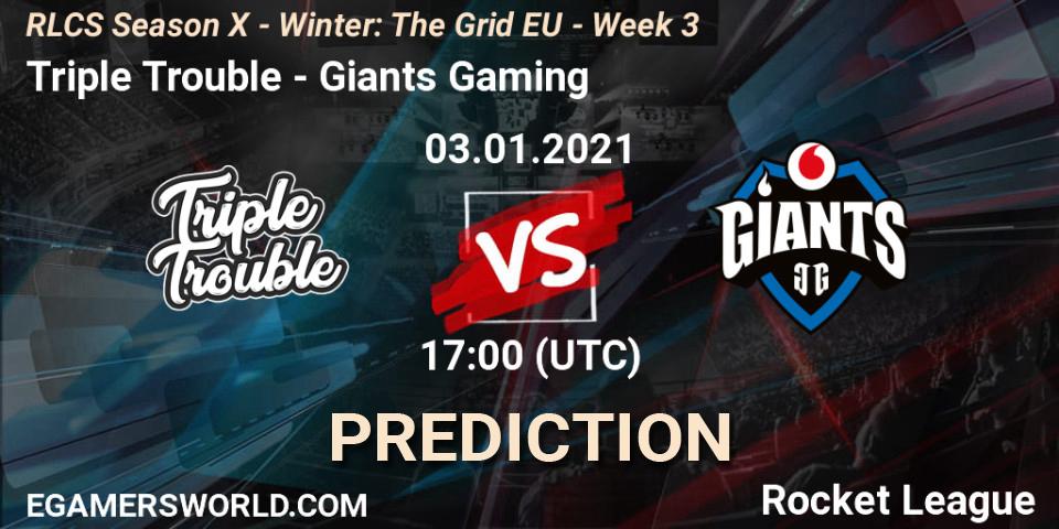Triple Trouble - Giants Gaming: ennuste. 03.01.2021 at 17:00, Rocket League, RLCS Season X - Winter: The Grid EU - Week 3