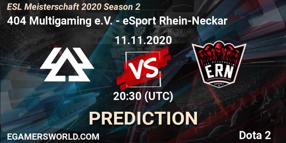404 Multigaming e.V. - eSport Rhein-Neckar: ennuste. 11.11.2020 at 20:29, Dota 2, ESL Meisterschaft 2020 Season 2
