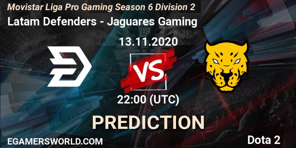 Latam Defenders - Jaguares Gaming: ennuste. 13.11.2020 at 21:31, Dota 2, Movistar Liga Pro Gaming Season 6 Division 2
