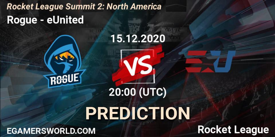 Rogue - eUnited: ennuste. 15.12.2020 at 20:00, Rocket League, Rocket League Summit 2: North America