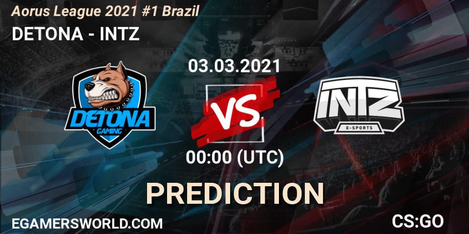 DETONA - INTZ: ennuste. 03.03.2021 at 00:10, Counter-Strike (CS2), Aorus League 2021 #1 Brazil