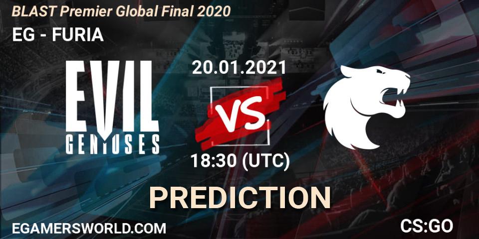 EG - FURIA: ennuste. 20.01.2021 at 17:45, Counter-Strike (CS2), BLAST Premier Global Final 2020