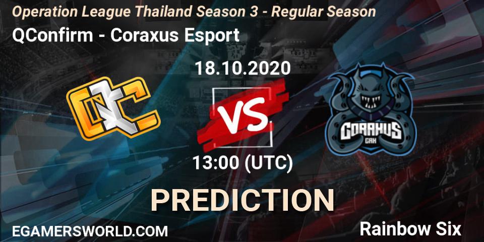 QConfirm - Coraxus Esport: ennuste. 18.10.2020 at 13:00, Rainbow Six, Operation League Thailand Season 3 - Regular Season