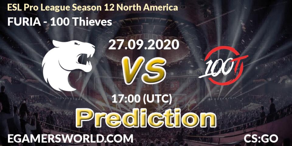 FURIA - 100 Thieves: ennuste. 27.09.20, CS2 (CS:GO), ESL Pro League Season 12 North America