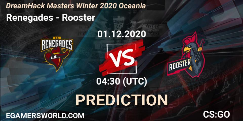Renegades - Rooster: ennuste. 01.12.2020 at 04:30, Counter-Strike (CS2), DreamHack Masters Winter 2020 Oceania
