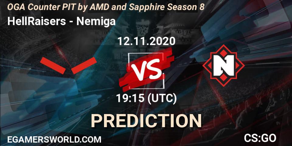 HellRaisers - Nemiga: ennuste. 12.11.2020 at 19:15, Counter-Strike (CS2), OGA Counter PIT by AMD and Sapphire Season 8