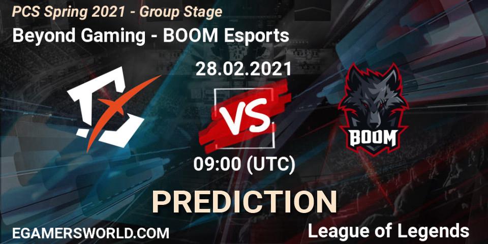 Beyond Gaming - BOOM Esports: ennuste. 28.02.2021 at 08:50, LoL, PCS Spring 2021 - Group Stage
