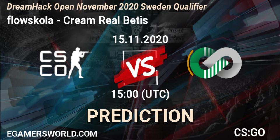 flowskola - Cream Real Betis: ennuste. 15.11.2020 at 15:00, Counter-Strike (CS2), DreamHack Open November 2020 Sweden Qualifier
